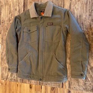 Patagonia Olive Green Barn Jacket with Corduroy Collar
